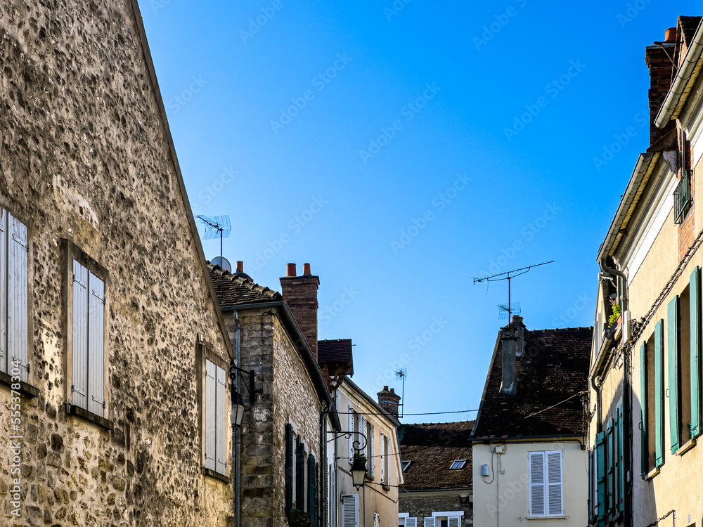 Street view of old village Moret-sur-Loing in France