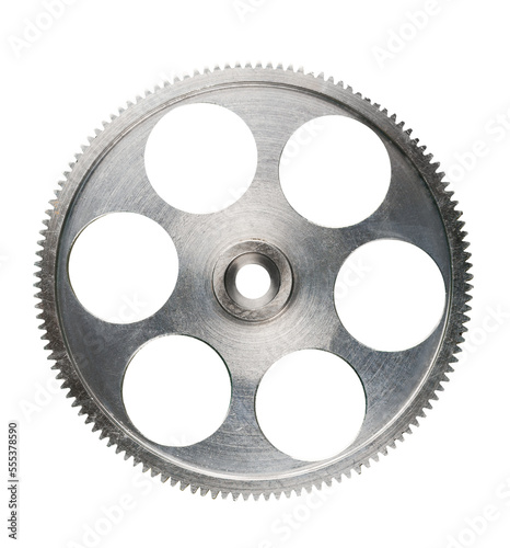 Canvastavla Metal collage of clockwork silver gears