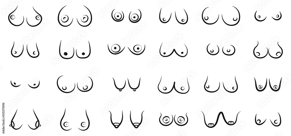 Vektorová grafika „Female Breast Vector pattern in graphic style