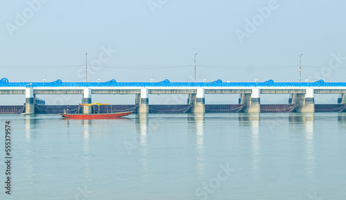 Beautiful landscape view of Teesta Barrage, one of the most scenic places in Bangladesh. Bangladesh tourism. Teesta Barrage, West Bengal's multipurpose water taming project on Teesta.