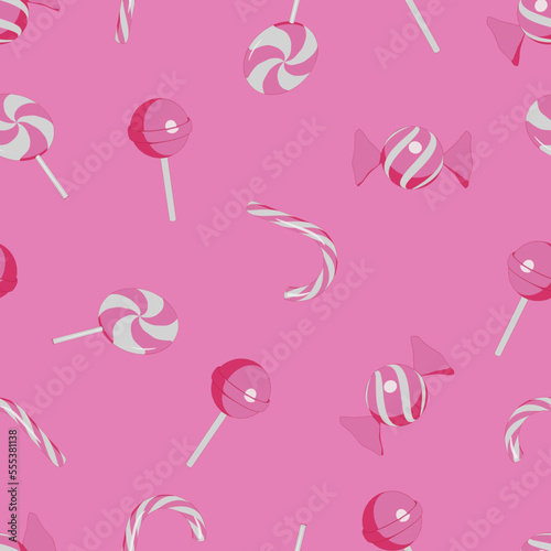 Candy seamless pattern. Cartoon flat design for wallpapers, wrapping, textile prints, backgrounds.