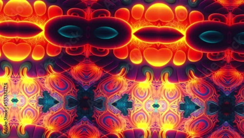 A seamless morphing geometric background in a psychedelic concept. DMT, acid, MDMA photo