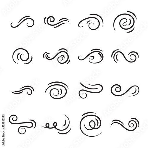 Hand drawn of curly swishes, swashes, swoops or calligraphy swirl vector illustration.