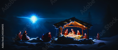 Fotografía Artistic concept illustration of a Christmas Manger scene