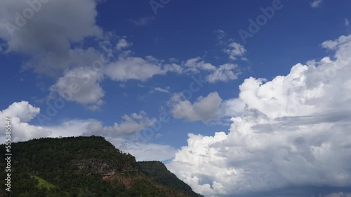 blue sky and clouds over the mountain