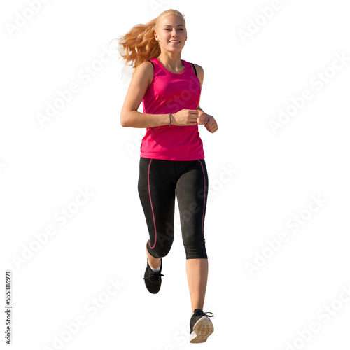 jogging - woman run isolated without background in a PNG 
