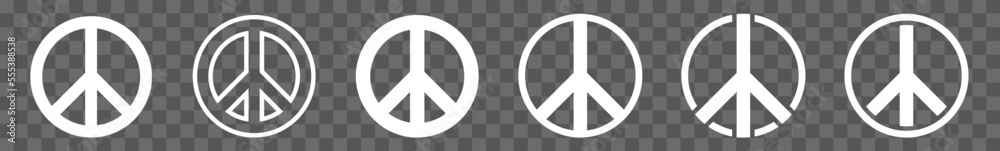 Peace Sign Icon White Set | Peace Vector Illustration Logo | Peace Signs | Isolated Collection Peace Sign Icon White Set | Peace Vector Illustration Logo | Peace Signs | Isolated Collection