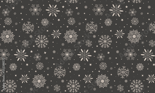 Snowflake decoration pattern. Snowfall background
