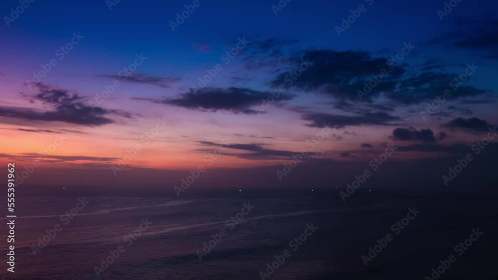 Sunset on sea or ocean in tropical area with clouds. Timelapse Sunset on sea or ocean in tropical area with clouds. Timelapse