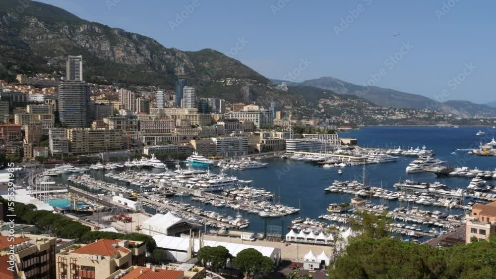 Panorama of Hercules Port and Monaco, Cote d'Azur (Azure Coast) Panorama of Hercules Port and Monaco, Cote d'Azur (Azure Coast)