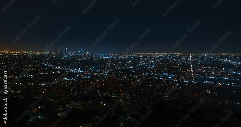 Timelapse of Los Angeles at night. Big american city Timelapse of Los Angeles at night. Big american city