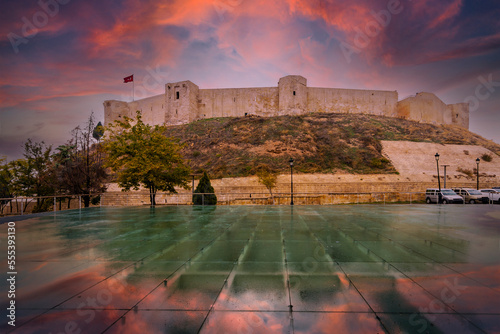 Gaziantep Castle sunset view in Gaziantep City of Turkey photo