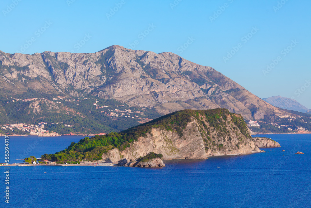 Island in the Sea . Budva Montenegro Sveti Nikola Island