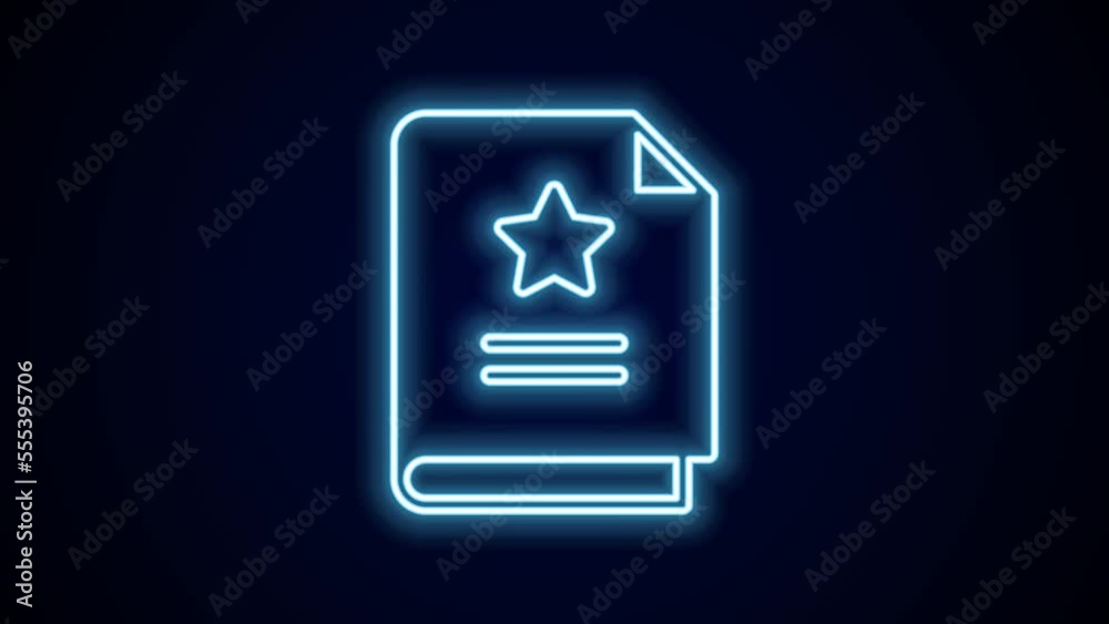 Glowing neon line Scenario icon isolated on black background. Script reading concept for art project, films, theaters. 4K Video motion graphic animation Glowing neon line Scenario icon isolated on black background. Script reading concept for art project, films, theaters. 4K Video motion graphic animation