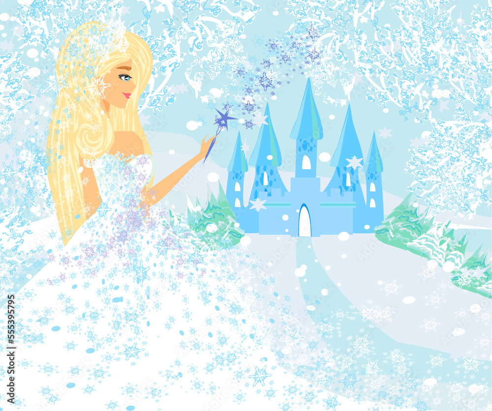 Castle Snow and a beautiful winter fairy Castle Snow and a beautiful winter fairy