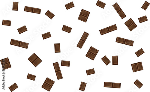 散りばめられたチョコレートの背景　チョコ