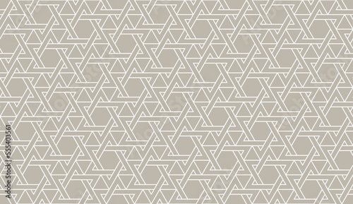 Seamless pattern with outline Israeli star of David intertwined and intersection vector illustration