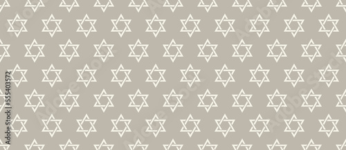 Seamless pattern with Jewish star of David of interlaced triangles vector illustration