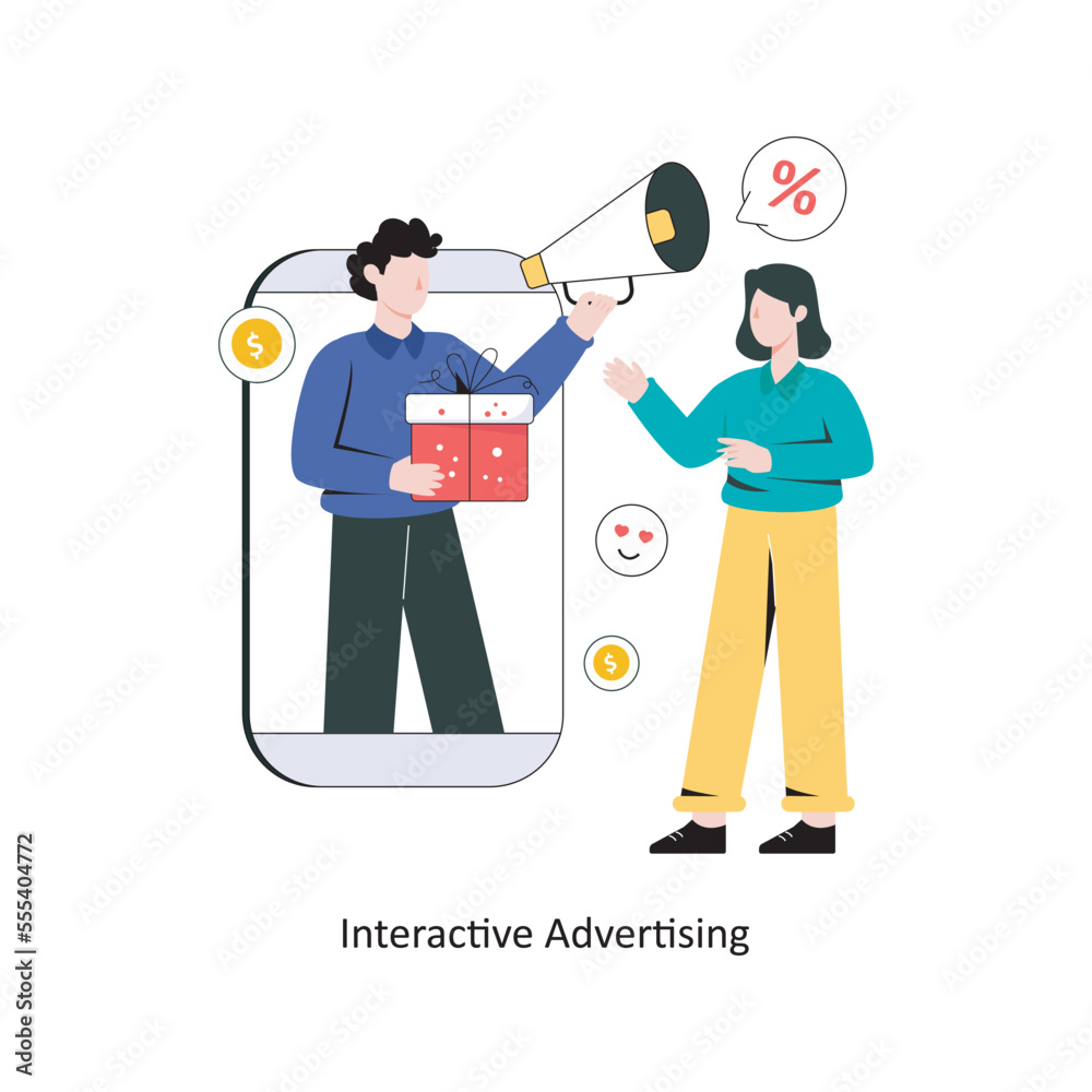 Interactive Advertising Flat Style Design Vector illustration. Stock illustration