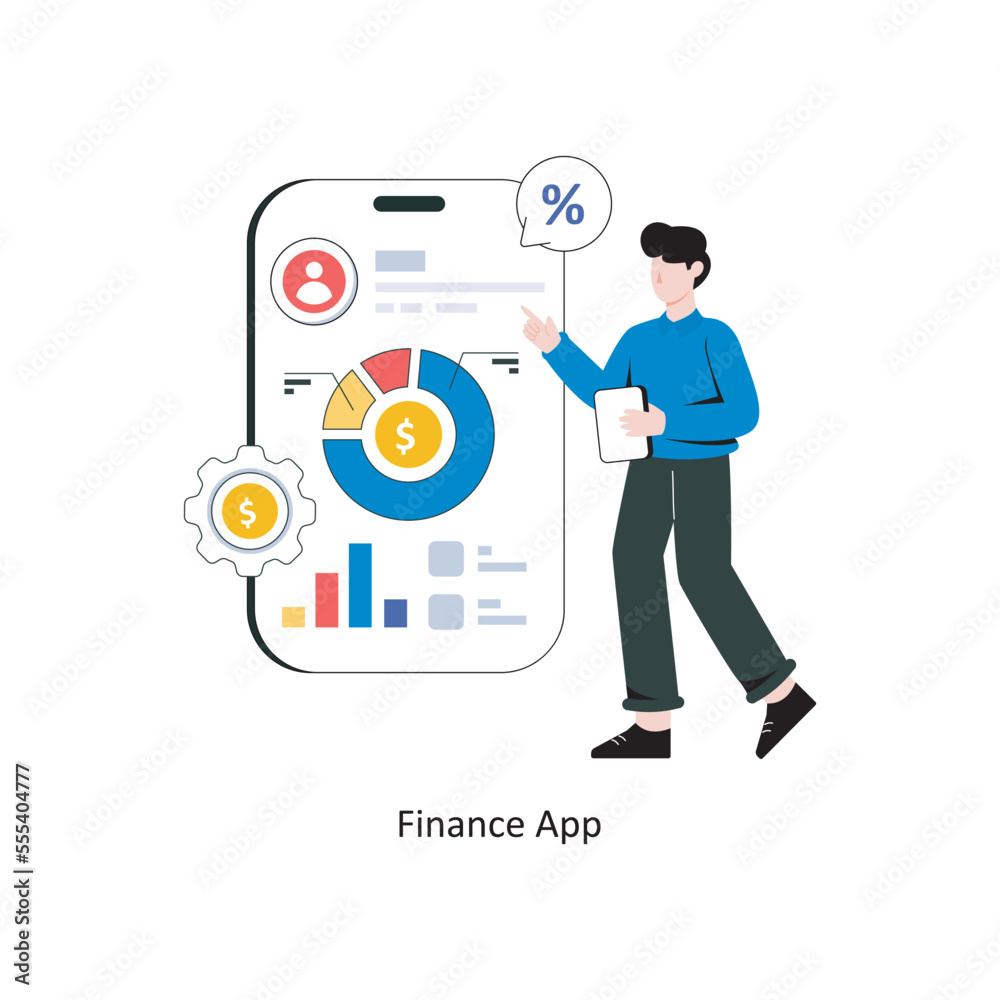 Finance App Flat Style Design Vector illustration. Stock illustration Finance App Flat Style Design Vector illustration. Stock illustration