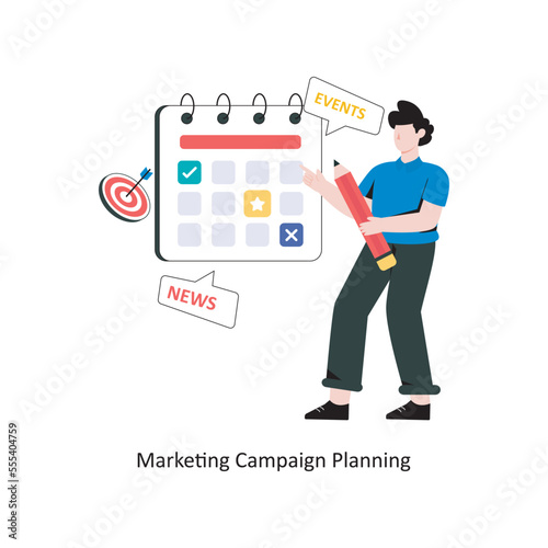 Marketing Campaign Planning Flat Style Design Vector illustration. Stock illustration © Designer`s Circle 