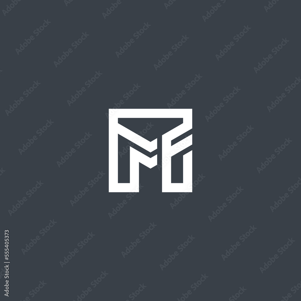 MF square initial monogram vector icon illustration MF square initial monogram vector icon illustration