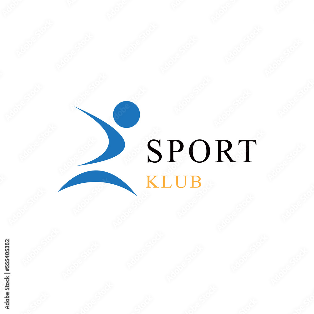  Free vector sport club logo template with abstract shapes