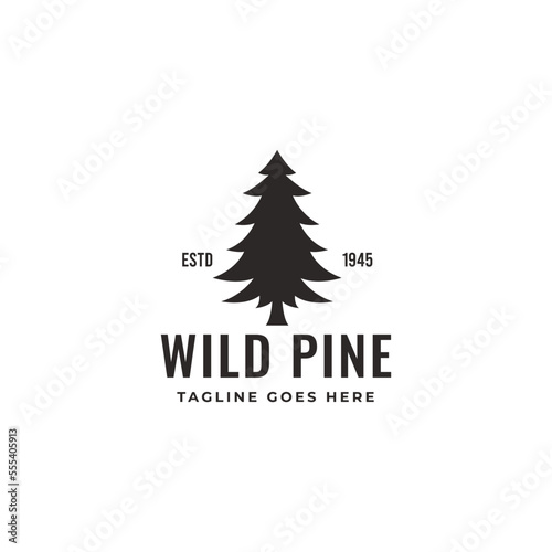 pine tree vintage logo vector template
