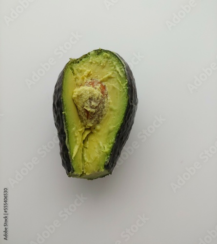 Sliced avocado on white background 