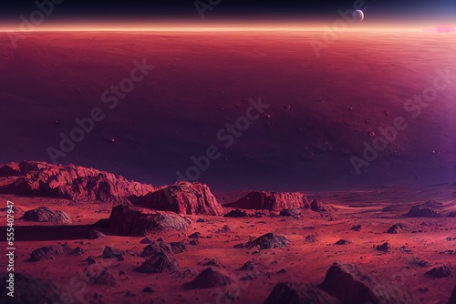 Red Mars Landscape Background  Generative AI 