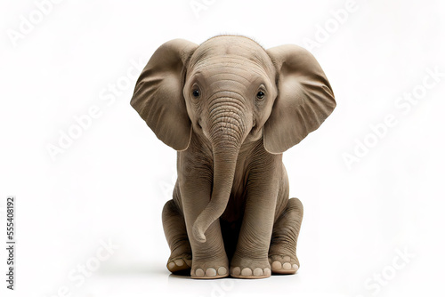 Süsser kleiner Baby Elefant sitzend, 3d Rendering