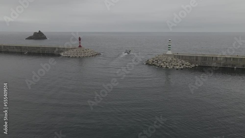 Wide View of Ulleungdo lighthouse on a cloudy day