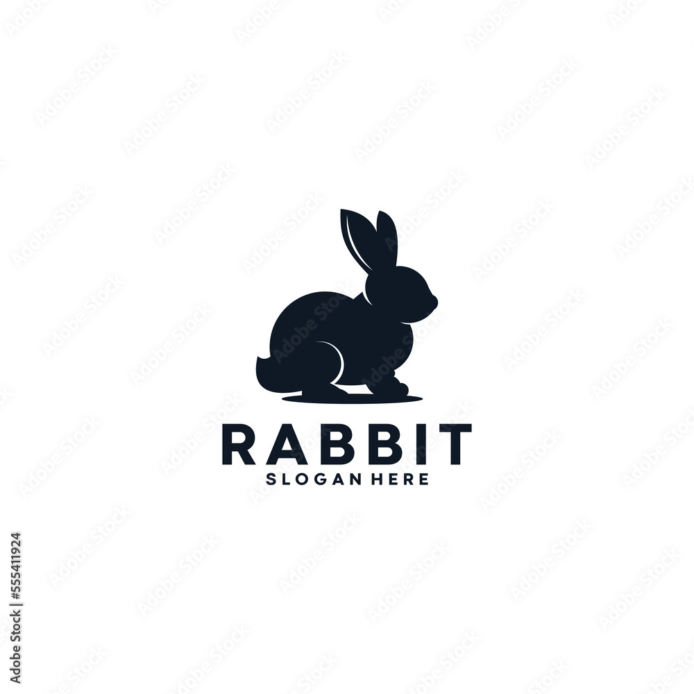 rabbit logo template in white background rabbit logo template in white background
