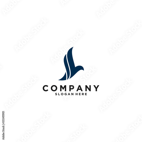 simple bird logo template in white background