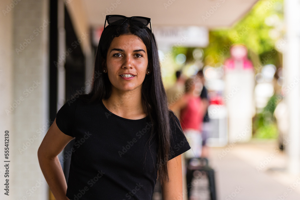 aboriginal woman walking in an urban setting aboriginal woman walking in an urban setting