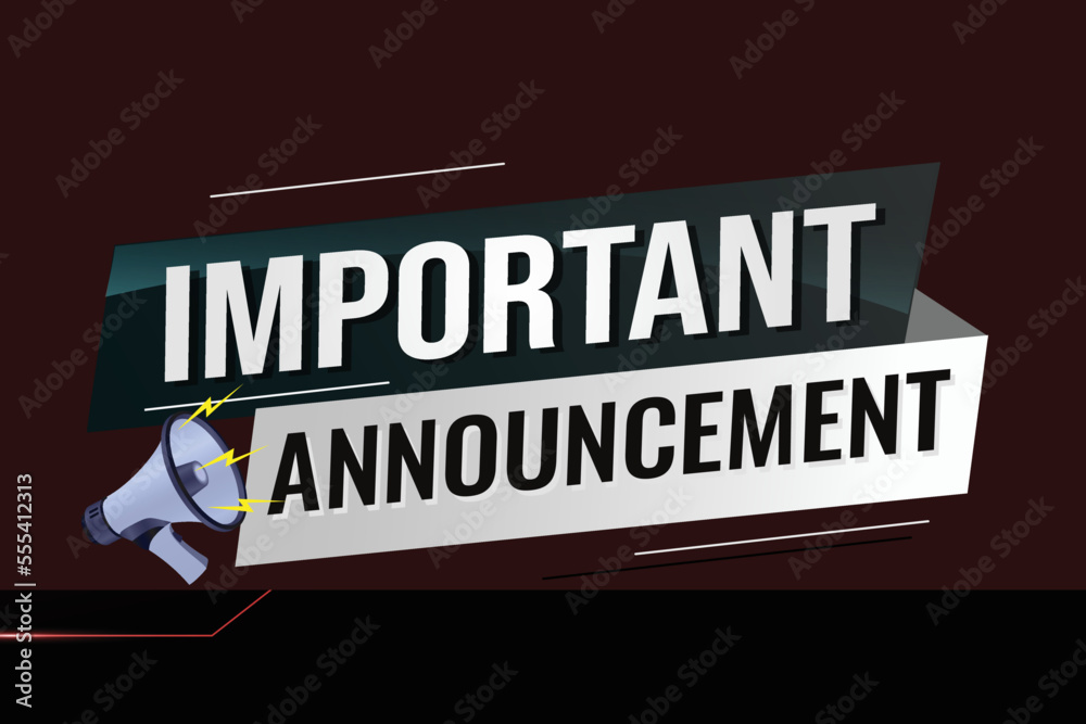 important announcement word concept vector illustration lines modern futuristic 3d style for landing page template ui web mobile app poster banner flyer background gift card coupon label wallpaper