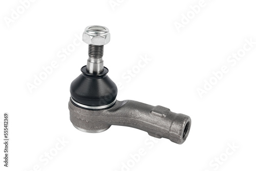 Tie rod end, tie rod end isolated on white background. Auto parts. Spare parts for car. 