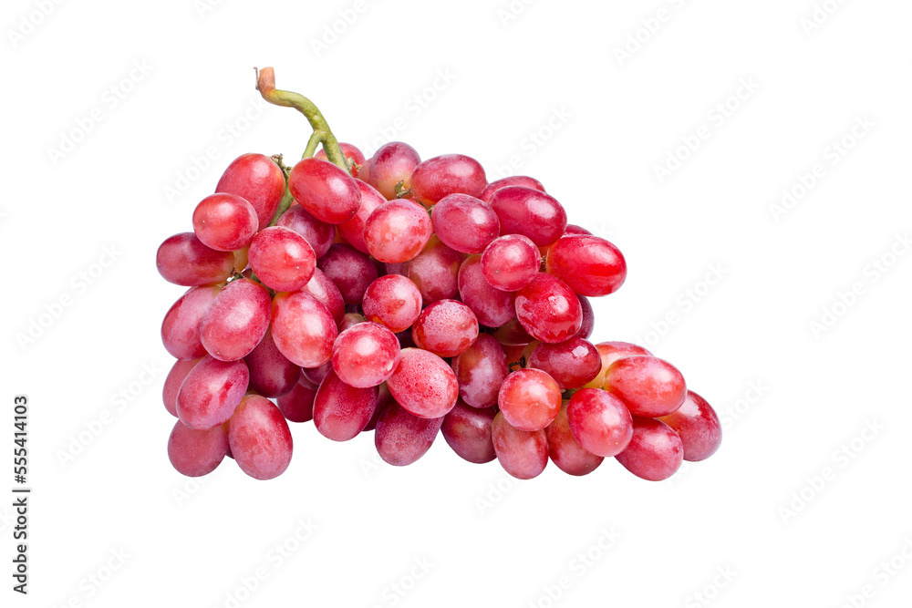 bunch of red grapes on a white background