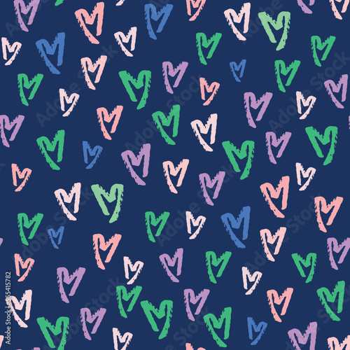 Doodle Hearts. Decorative vector seamless pattern. Repeating background. Tileable wallpaper print.