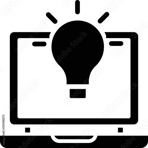 Thoughtful laptop Vector Icon
