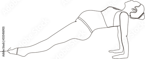 continuous line of beautiful pregnant woman in yoga pose