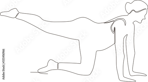 continuous line of beautiful pregnant woman in yoga pose