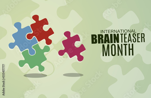 International Brain teaser month vector illustration, suitable for web banner, poster or card