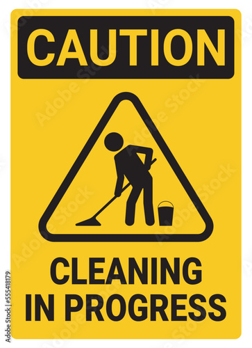 Cleaning in Progress Sign Vector