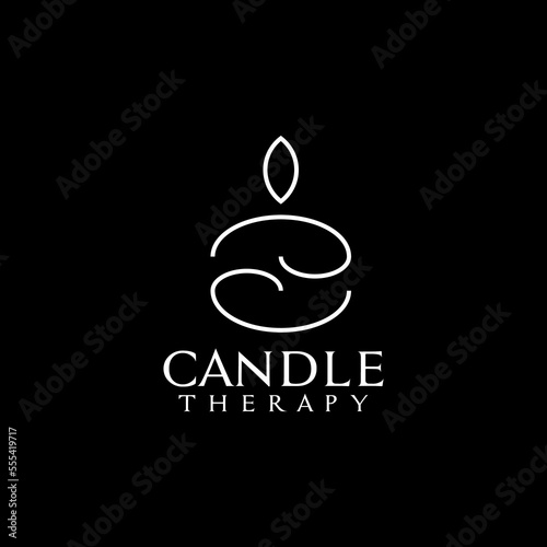 Candle therapy woman logo design
