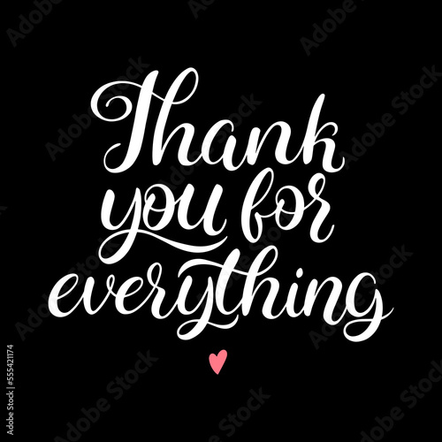 Thank you for everything calligraphy