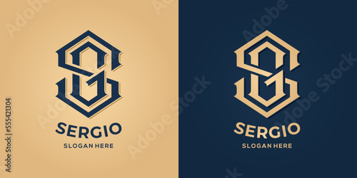 Letter s and g logo decorative style