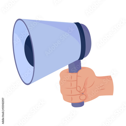 megaphone in hand