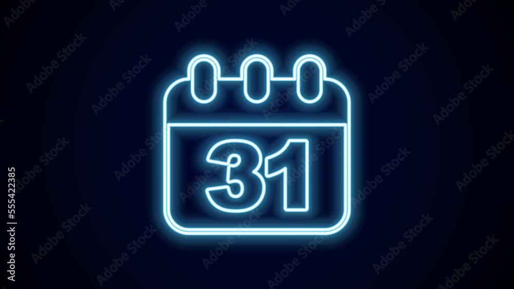 Glowing neon line Calendar with Halloween date 31 october icon isolated on black background. Happy Halloween party. 4K Video motion graphic animation Glowing neon line Calendar with Halloween date 31 october icon isolated on black background. Happy Halloween party. 4K Video motion graphic animation