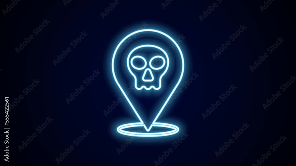 Glowing neon line Skull icon isolated on black background. Happy Halloween party. 4K Video motion graphic animation Glowing neon line Skull icon isolated on black background. Happy Halloween party. 4K Video motion graphic animation